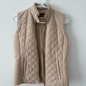 Blue Rain Beige Quilted Vest